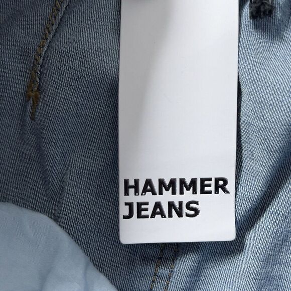 Hammer Paper Bag Jeans Junior Size 13 Blue Pull On Stretch Cropped Cuff Leg - Picture 8 of 13